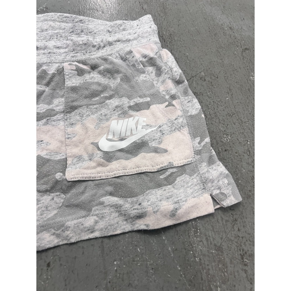 Nike Shorts Womens XL Gray Pink Camo Graphic Logo Pocket Drawstring Gym Workout - Picture 3 of 7